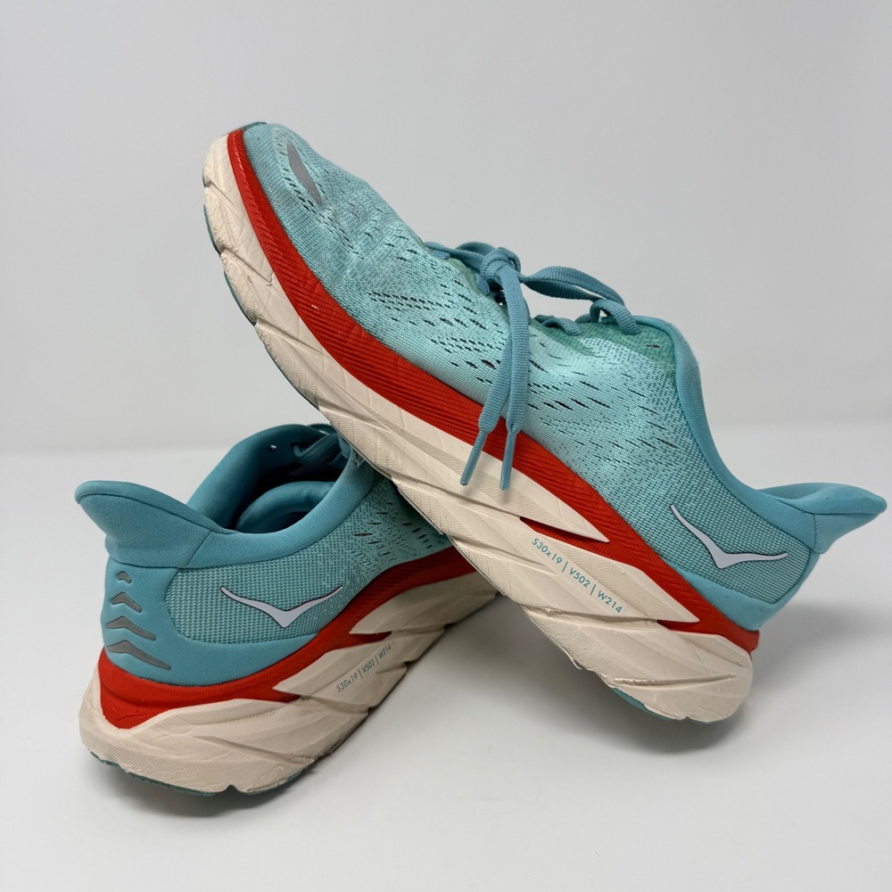 Hoka One One Clifton 8 Sneakers‎ Size 11 Aquarelle Eggshell Blue Flaw Women's